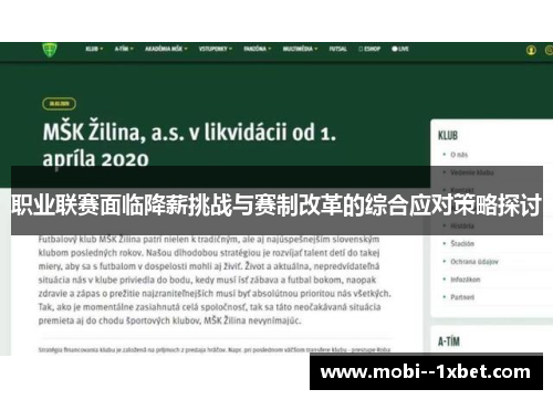 职业联赛面临降薪挑战与赛制改革的综合应对策略探讨